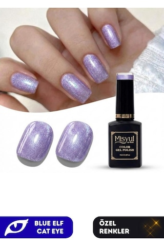 Misyul Uv Led Kalıcı Oje Nail Art 15 Ml Blue Elf Cat Eye Ec07