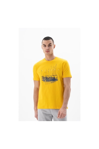 AR-MA Arma Erkek Regular Fit Bisiklet Yaka Tişört Y25344405301 Sarı