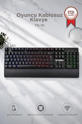 Aydınlatmalı Ürün Pratik Kullanım Oyun Aleti Oyuncu Klavyesi Rgb Işıklı Tk10 Siyah