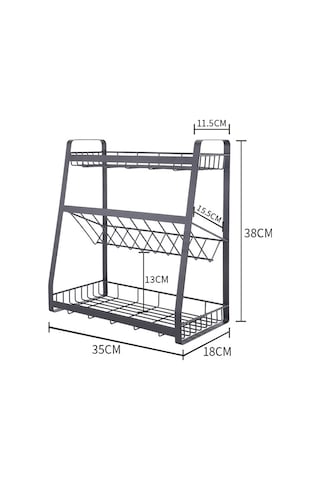 Sones Yaratıcı Mutfak Üç Katlı Depolama Rafı Baharat Rafı Diğer