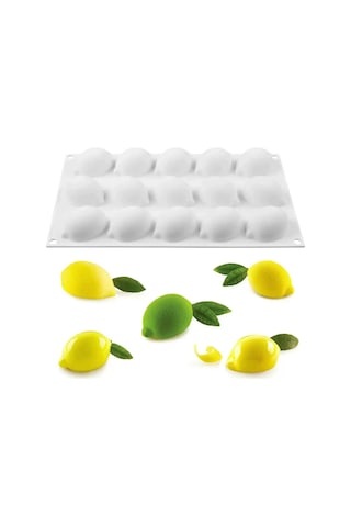 Tahtakale Toptancı 3d Meyve Limon Şekilli Silikon Kalıp Pasta Kek Ve Çikolata Kalıbı 15 Li Çok Renkli