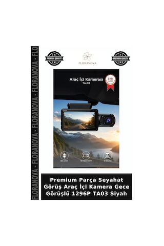 Premium Parça Seyahat Görüş Araç İçi Kamera Gece Görüşlü 1296p Ta03 Siyah