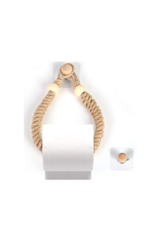 Halat Havluluk Banyo Kağıtlığı Tuvalet Rulosu Tutucu Retro Jüt Halat Ahşap Havlu Askısı Banyo Mutfak İçin Diğer