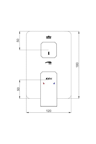 Eca Tiera Ankastre Banyo/Duş Bataryası Sıva Üstü Grubu 2 Yollu - 102167205 Kde Krom