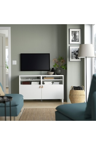 Tv Sehpası, Beyaz, 120x40x74 Cm, Lappvıken, Stubbarp Beyaz