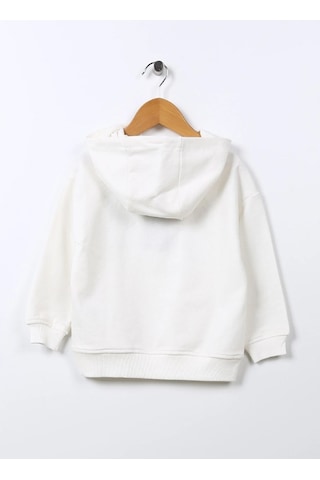 Kız Çocuk Önü Baskılı Kapüşonlu/kapşonlu Kışlık Sweatshirt/hoodie/üst Giyim Beyaz