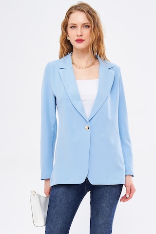 Armonika Kadın Bebe Mavi Tek Düğmeli Blazer Ceket Arm-20k001020