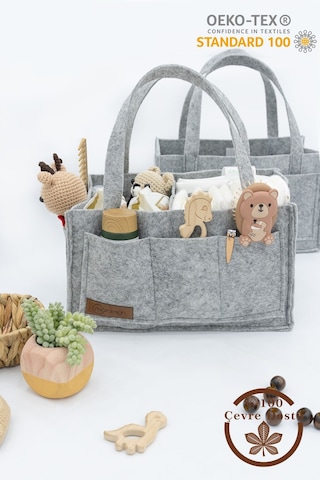 Mordesign Keçe Anne Bebek Bakım Çantası Yenidoğan Alt Açma Değiştirme Için Organizer Taşınabilir Düzenleyici Gri Zg948 Gri