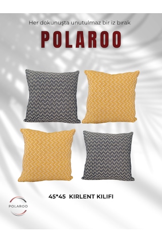 4 Lü Kırlent Kılıfı 45 45 Siyah Sarı Siyah - Sarı