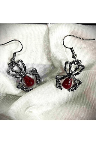 Dükkan Design Tiny Red Spider Küpe Antrasit