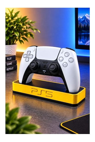 Veriqo 3d Ps5 Dualsense Uyumlu Oyun Kolu Standı Gamepad Tutucu Masaüstü Controller Standı Sarı