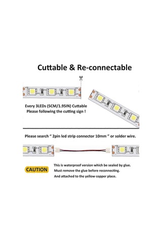 12v 6500k Ruban Led, 5 Metre 300 Led 5050 Smd Ip65 Esnek Bant Led - Canlı Aydınlatma Gösterileri İçin Diğer