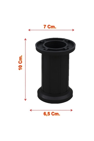 Jumbo Mobilya Ayağı 10 Cm - Koltuk, Kanepe, Dolap Ve Baza İçin, Ayarlanabilir, 4 Adet Siyah