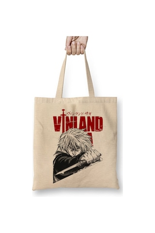 Toyaso Thorfinn Vinland Saga Beyaz Bez Çanta Uzun Saplı Alışveriş Çantası Plaj Çantası Beyaz