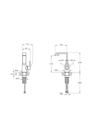 Vitra A42616 Suit Lavabo Bataryası Krom