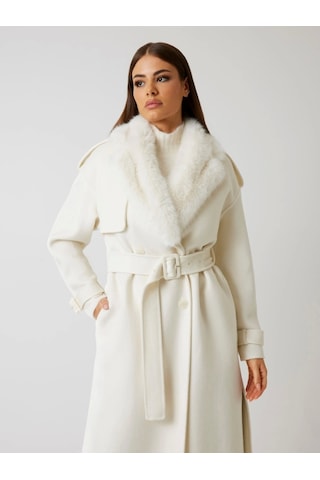 Guess Ella Kadın Çok Renkli Yün Karışımlı Kaban 5bgl027125a-mcml Çok Renkli