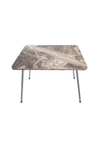 Bofigo 60 x 80 CM Mermer Desenli Katlanır Balkon Bahçe Kamp Piknik Masası Çok Renkli