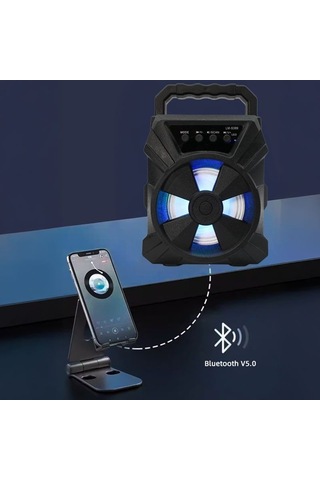 Çeşithane Outdoor Parti Hoparlörü - Rgb Led Işıklı, Akıllı Ses Sistemli, Yüksek Güçlü Siyah Kablosuz