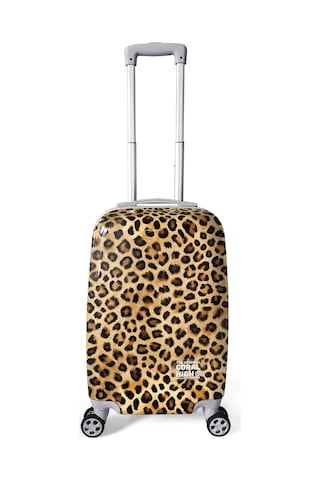 Coral High Kahverengi Leopar Desenli Pc Kabin Boy Valiz 50cm 16841 Kahverengi