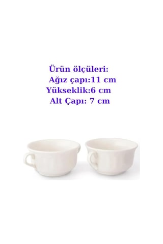 Çorba Kasesi Çift Kulplu Çorbalık Porselen Çorba Kabı 11 Cm 2 Adet Güral Porselen