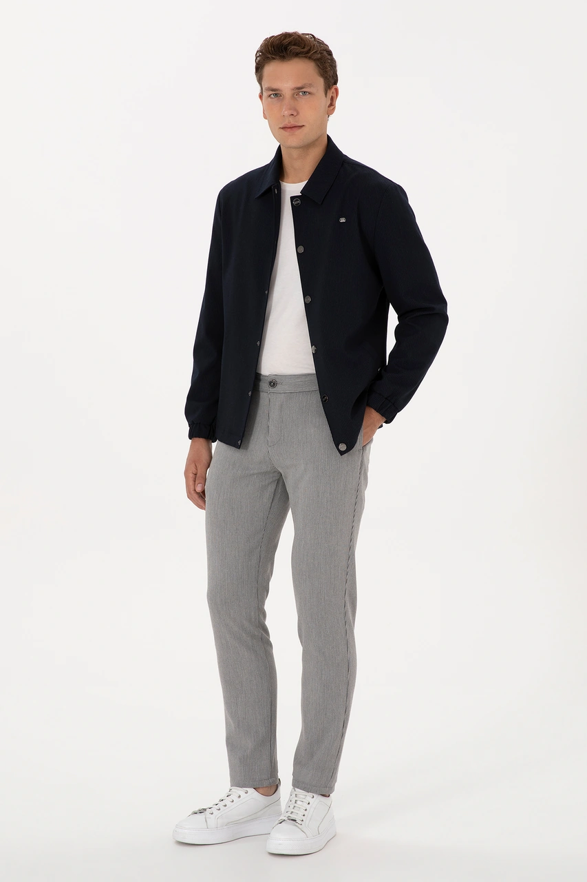 U.S. Polo Assn. Erkek Açık Gri Slim Fit Kanvas / Chino Pantolon 50311981-VR001