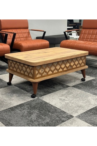 Kademeli Tekerli Akıllı Sehpa Atlantik Çam