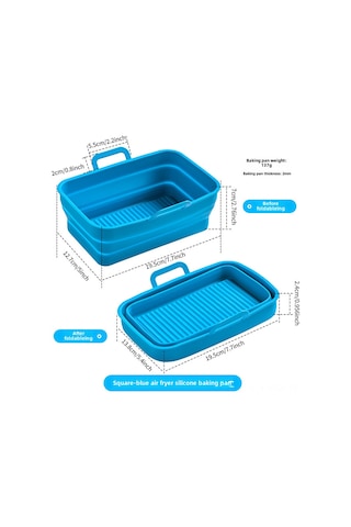 Ranyeek Kırmızı Silikon Hava Fritöz Tepsisi - Katlanabilir, Anti Yapışkan, 195x127x7cm, Ninja Dz201410 Uyumlu, Çok Amaçlı Pişirme Tablası Diğer