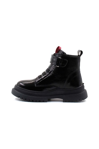 Fast Step Hakiki Deri Unisex Çocuk Klasik Bot 157sxa2994 Siyah Rugan