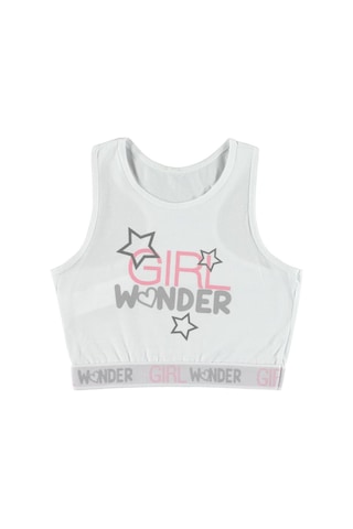 Civil Girl Wonder Baskı 8-12 Yaş Büstiyer Beyaz