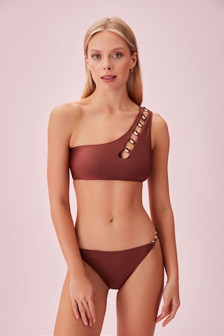 Suwen Maya Tek Omuz Aksesuarlı Bralet Bikini Üst Sb25365019d019 Kahverengi