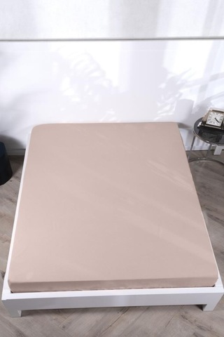 Aç-tak Lastikli Tek Kişilik Çarşaf 160x200+30 Cm Polycotton Matriss Serisi Krem