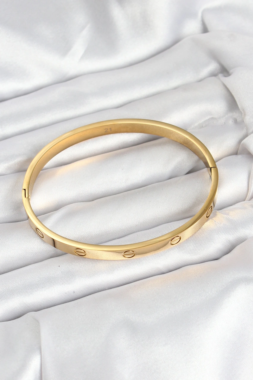 Tua Moda 316l Çelik Gold Renk 65 Mm Kadın Kelepçe Bileklik Altın