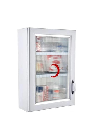 Ecza Dolabı İçi Dolu İlk Yardım İçerikli Pvc 50 x 35 x 16 CM 159 Beyaz