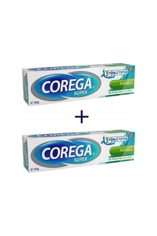 Corega Süper Protez Yapıştırıcı Krem Naneli 2 x 40 G