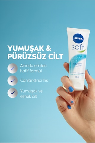 Soft Nemlendirici Bakım Kremi 75 Ml, Jojoba Yağı, E Vitamini, El Yüz Vücut, Yumuşak Cilt Hissi