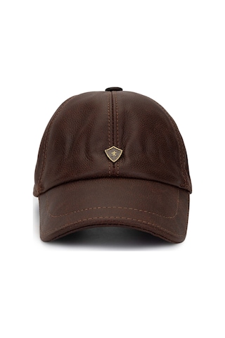 Tamer Tanca Erkek Hakiki Deri Taba Şapka 524 1099 Sapka Sk23/24 Taba Destroy Taba