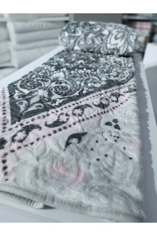 Aksu Tek Kişilik Vizon Battaniye Antibakteriyel Gri