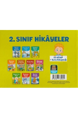 2. Sınıf Hikayeler Okuma Seti, Renkli Resimli 10 Kitap, Soru K...