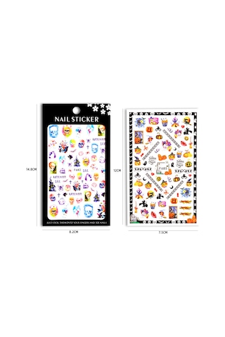 Skycity Halloween Tırnak Sticker Seti - Dekoratif Desenler, Ev Ve Salonda Kullanım, Kolay Uygulama - F691 Modeli