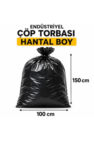 Endüstriyel Çöp Torbası Hantal Boy 100x150 Cm 800 Gr 10 Rulo 100 Adet