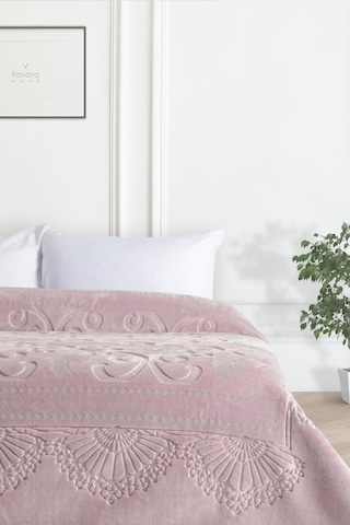 Merinos Pırıltı Embos Çift Kişilik Battaniye Pudra 220 x 240 Pudra
