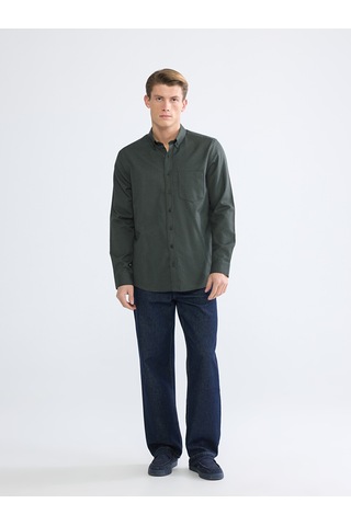 Lcwaıkıkı Classic Haki Regular Fit Desenli Erkek Gömlek