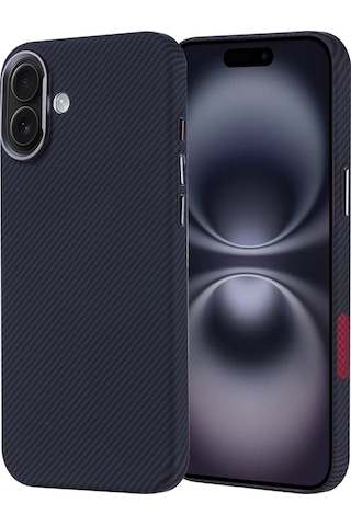 Apple iPhone Uyumlu 16 Plus Kılıf Ultra İnce Karbon Tasarımlı Ve Magsafeli Cabix Premium Kapak Siyah