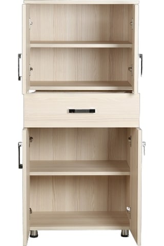 Çok Amaçlı Dolap 180 Cm Hard Parlak Carden Suntalem 4raf 1çekmece Kutuda Sevk El Yapım Ahşap