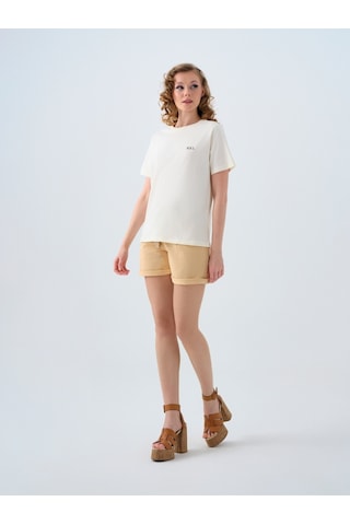 Regular Fit Kadın Tshirt K.kol Lıght Beıge