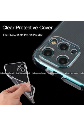Teknomoda Apple Uyumlu iPhone 11 Seffaf Korumali (Kamera Lens Sarj Yeri) Premium Kilif 387992880