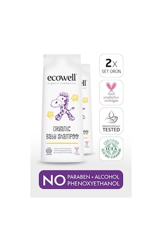 Ecowell Organik Bebek Şampuanı 2 x 300 ML