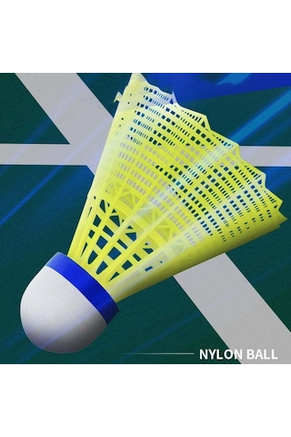 Vkemall 12'li Dayanıklı Nilon Badminton Topu Seti - Egzersiz, Antrenman Ve Eğlence İçin Sarı Plastik Shuttlecocklar