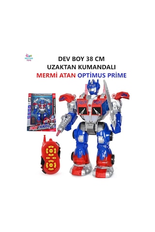 Uzaktan Kumandalı Dev Boy Optimus Prime Bumble Bee Transformer Mermi Ve Disk Atan Oyuncak Robot Lacivert