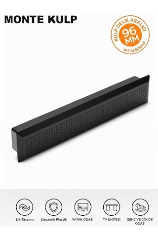 Lüks Monte 96 Mm Mobilya Çekmece Dolap Yatak Odası Şifonyer Genç Ve Çocuk Odası Kulpu Mat Siyah